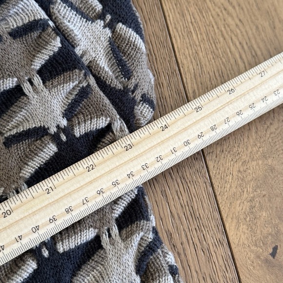 Vintage Saturdays NYC Sweater Mens XL Brown Geometric Granpa Knit Textured Y2K - Picture 6 of 7